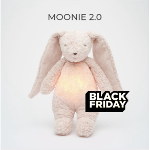 MOONIE KANIN 2.0 ORGANIC ROSA Sovebamse med lyd og lys