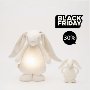 MOONIE PAKKEPRIS KANIN med lyd og lys + Biteleke CREAM