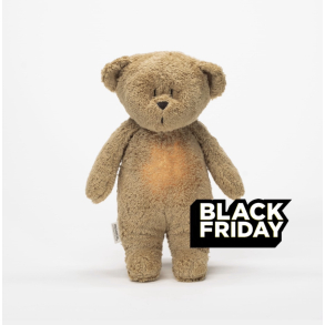 MOONIE FRIEND 2.0 ORGANIC CAPPUCINO NATUR Sovebamse med lyd og nattlampe