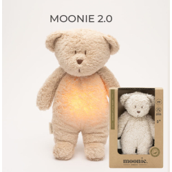 PAKKEPRIS: MOONIE 2.0 ORGANIC SAND NATUR Sovebamse med lyd og lys + MINI MOONIE SENSORY
