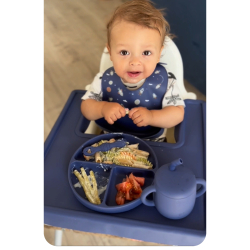 TALLERKEN med inndeling og sugekopp - BLUE