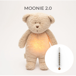 GRATIS SMOKKELENKE verdi 189kr + MOONIE FRIEND 2.0 ORGANIC SAND NATUR Sovebamse med LYD og LYS