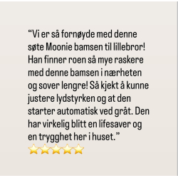 2.0 MOONIE FRIEND ORGANIC POLAR NATUR Sovebamse med lyd og nattlampe