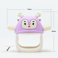 BITELEKE Reindeer PURPLE, Smily Mia Buddy Never Drop Silicone Baby Teething Toy 