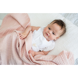 Waffel babyteppe POWDER ROSE 100x80cm