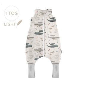 SOVEPOSE/NATTPOSE med ben 6-12 mnd WHALES SUMMER LIMITED EDITION 1.0TOG