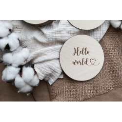 HELLO WORLD fdselsskilt / Milestone - milepl