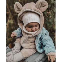 TEDDY HELDRESS - BEIGE EARED JUMPSUIT 