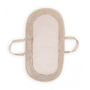Laken moseskurv/vogn/vugge LINEN POWDER ROSE