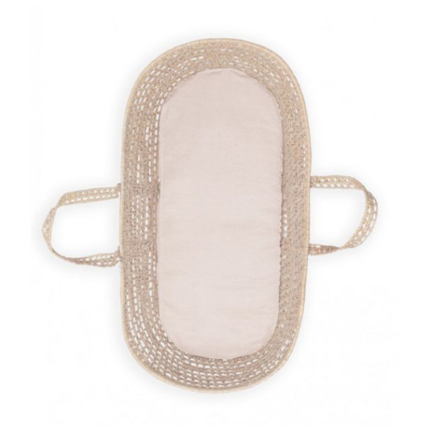 Laken moseskurv/vogn/vugge LINEN POWDER ROSE