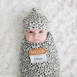 FOTOTEPPE + MILESTONE CARDS  LEOPARD   HELLO WORLD