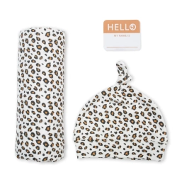 FOTOTEPPE + MILESTONE CARDS  LEOPARD   HELLO WORLD