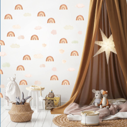 Veggklistremerke - Regnbuen MINI / WALLSTICKER mini rainbows beige