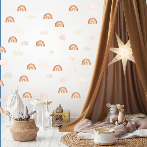 Veggklistremerke - Regnbuen MINI / WALLSTICKER mini rainbows beige