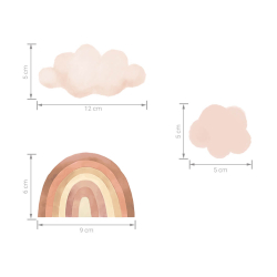 Veggklistremerke - Regnbuen MINI / WALLSTICKER mini rainbows beige