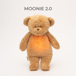 PAKKEPRIS: MOONIE 2.0 ORGANIC CAPPUCINO Sovebamse med lyd og lys + MINI SENSORISK MOONIE