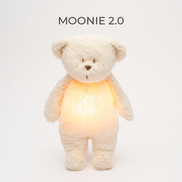 2.0 MOONIE FRIEND ORGANIC POLAR NATUR Sovebamse med lyd og nattlampe