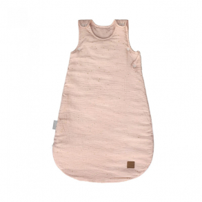 MUSSELIN NATTPOSE - 2,5TOG  0-12mnd,   SEPIA ROSE GOLD DOTS