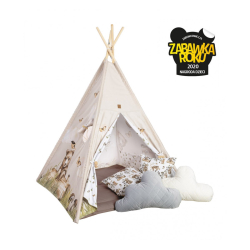 TIPI TELT HAPPY BEAR Premium tipi med lekematte og puter