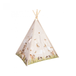 TIPI TELT HAPPY BEAR Premium tipi med lekematte og puter