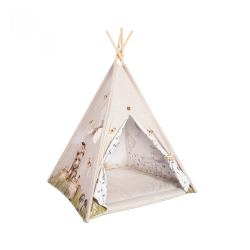 TIPI TELT HAPPY BEAR Premium tipi med lekematte og puter