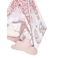 TIPI TELT PEONY DREAMLAND Premium tipi med lekematte og puter