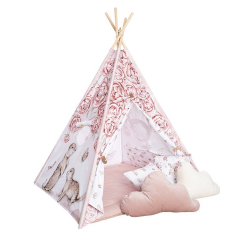 TIPI TELT PEONY DREAMLAND Premium tipi med lekematte og puter