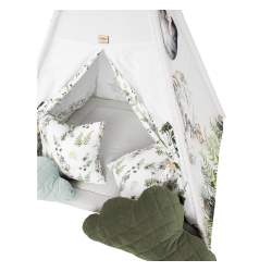 TIPI TELT Wolf tipi med lekematte og puter