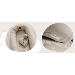 Babynest og sengekant 2i1 - LIN NATURE BEIGE