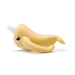 BITELEKE NORA Lemon, Smily Mia Nora Narwhal Soft Silicone Teething Toy/Toothbrush with Two Handles 