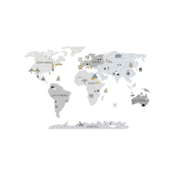 Veggklistremerke VERDENSKART "M" WALLSTICKER MAPS